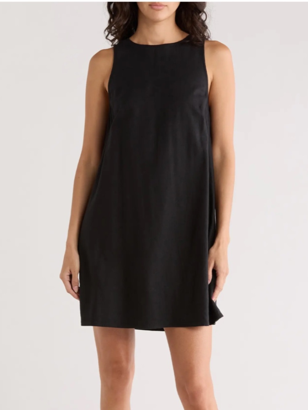 Madewell Linen Blend Shift Minidress Black Large Classic Summer Beach Timeless
